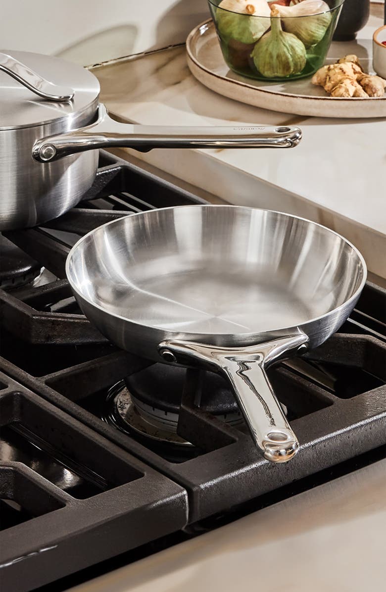 CARAWAY 8-Inch Nonstick Ceramic Coated Stainless Steel Fry Pan, Alternate, color, Stainless Steel