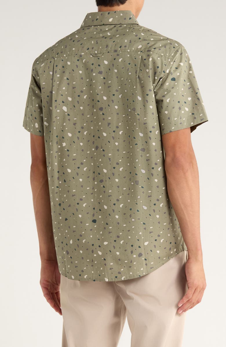 Hurley Terrazo Short Sleeve Button Up Shirt, Alternate, color, Iguana