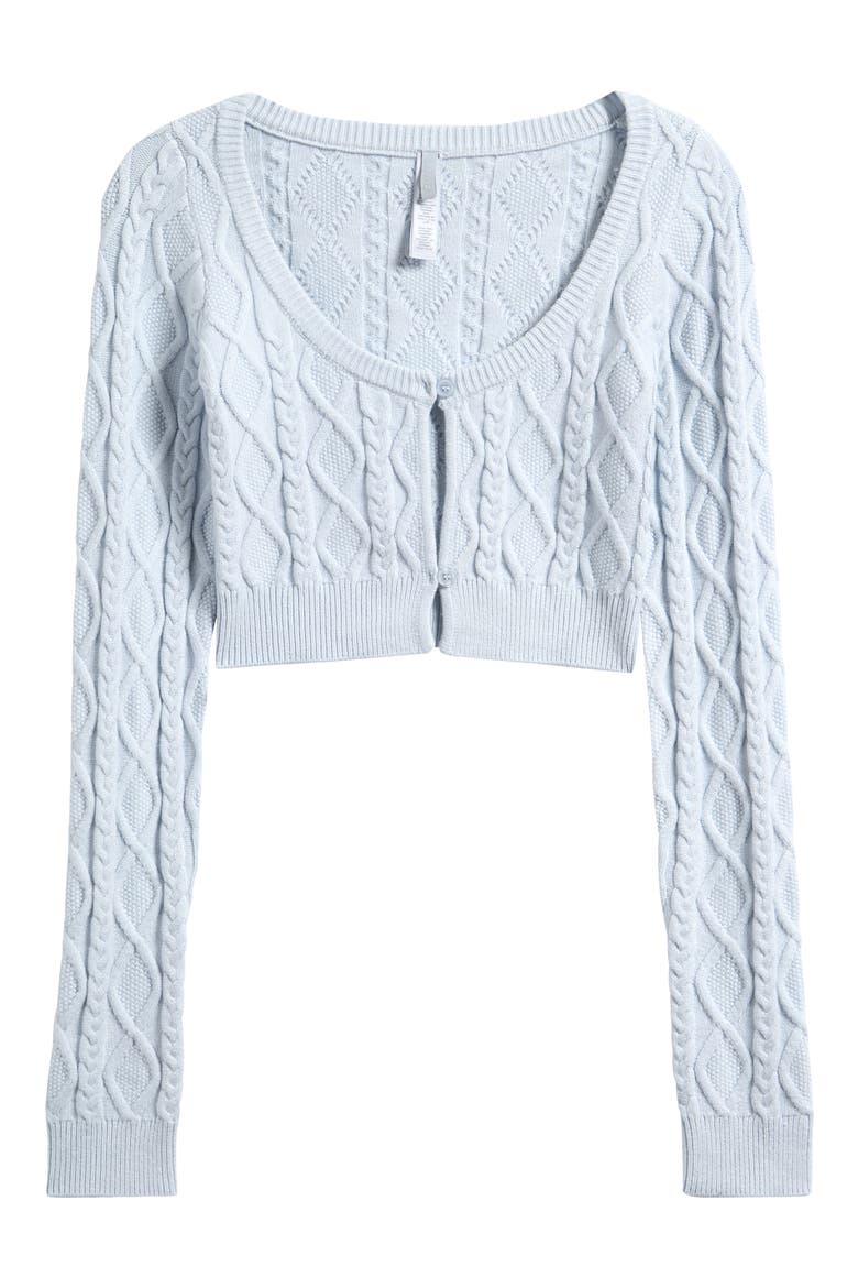Sweater Knit Crop Cardigan, Alternate, color, ZEN BLUE