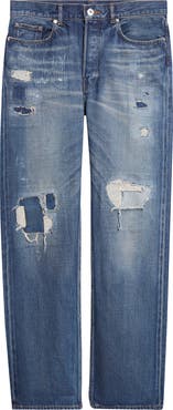 JW Anderson Rip & Repair Straight Leg Selvedge Jeans