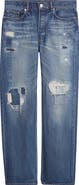 JW Anderson Rip & Repair Straight Leg Selvedge Jeans