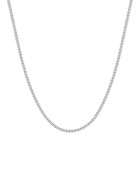 8Ct TW Diamond Tennis Necklace 4-Prong 14k Gold 16" Lab Grown