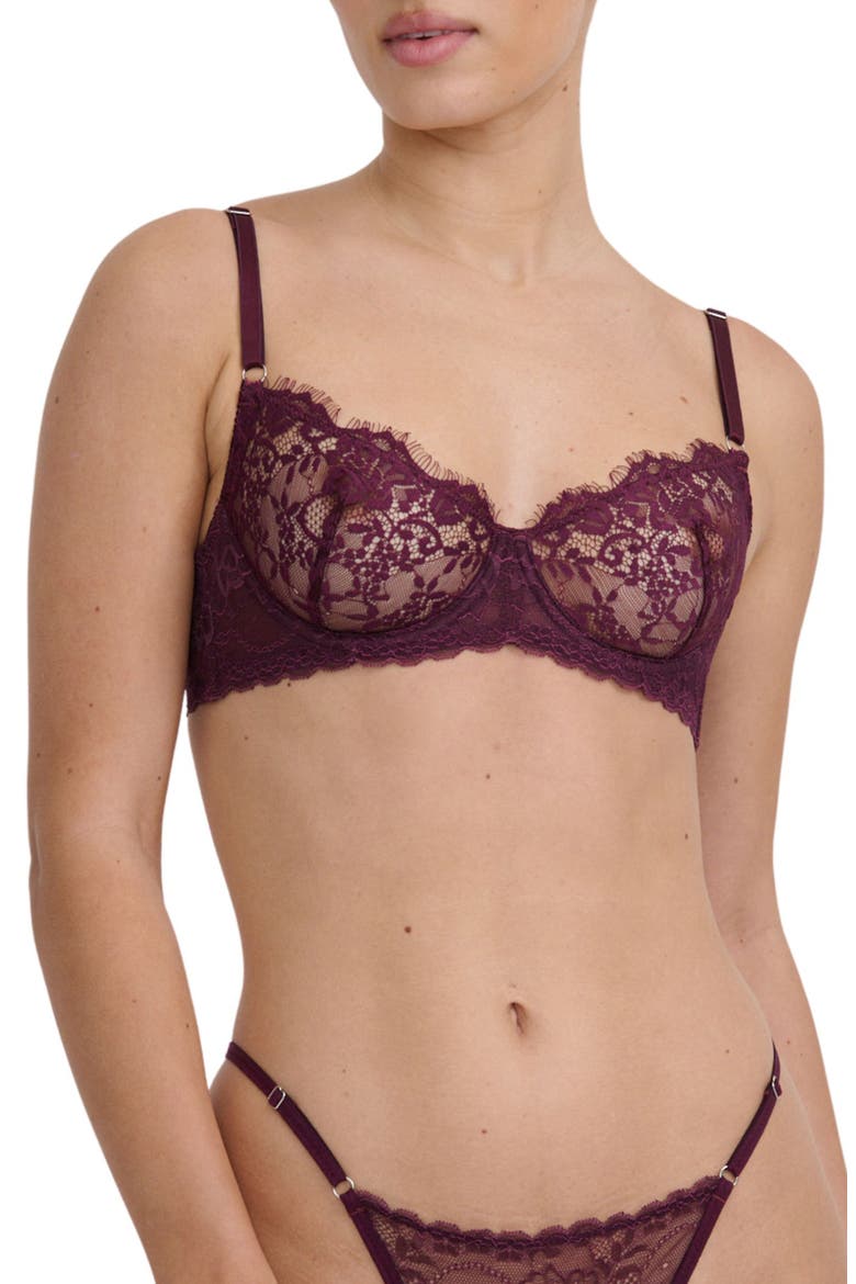 Maverick Lace Underwire Bra, Main, color, RAISIN