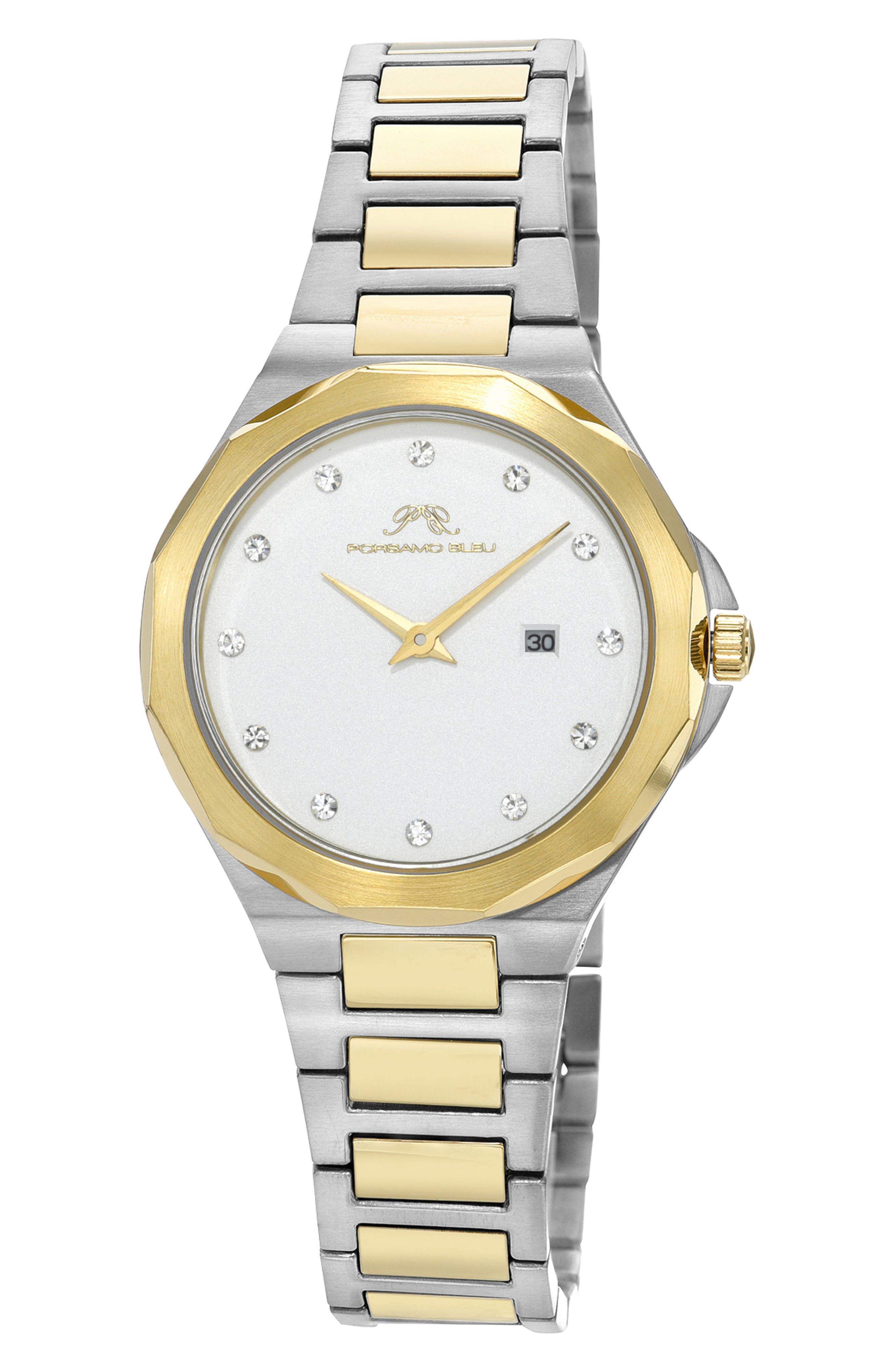 PORSAMO BLEU Victoria Two-Tone Bracelet Strap Watch, 33mm