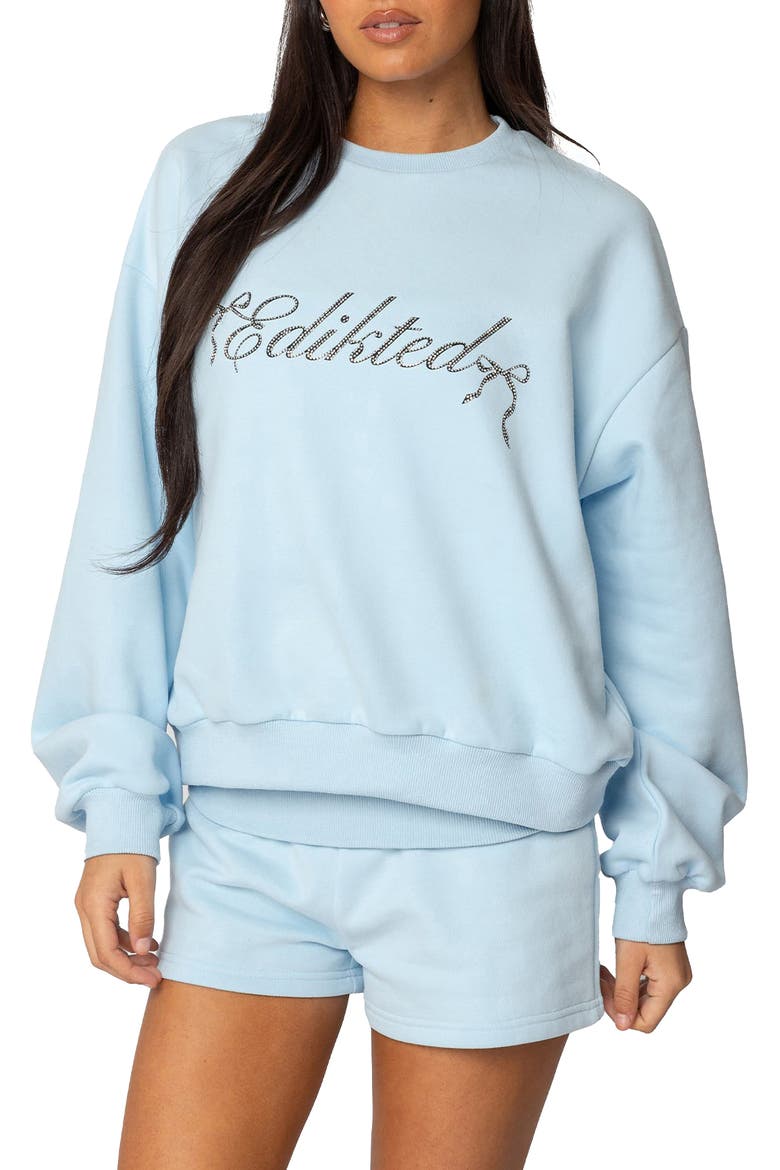 Super Edikted Oversize Crewneck Sweatshirt, Main, color, LIGHT-BLUE