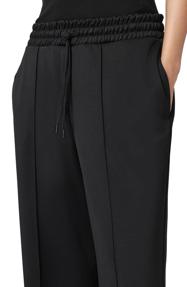 AllSaints Mirri Pintuck Pleat Wide Leg Pants, Alternate, color, Black