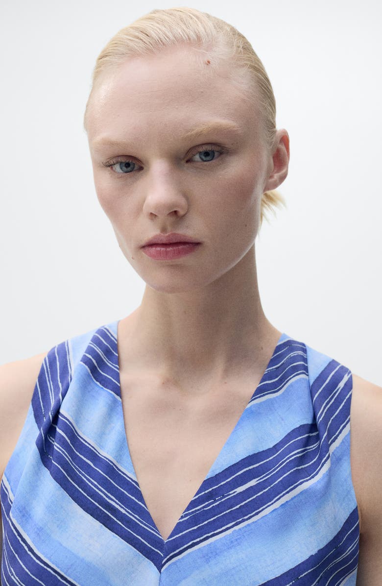 MANGO Stripe A-Line Dress, Alternate, color, Blue