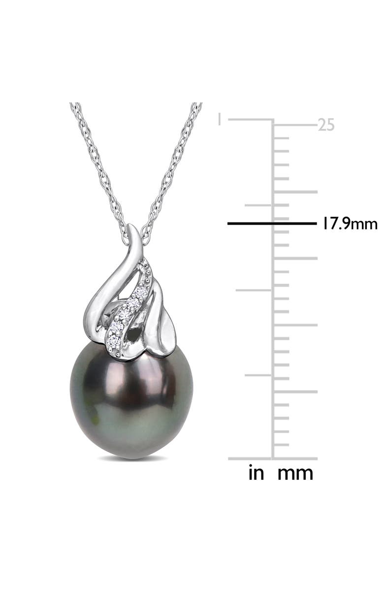 Julianna B. Pearl & Diamond Accent Drop Necklace 14k, Alternate, color, Tahitian Pearl/White Gold