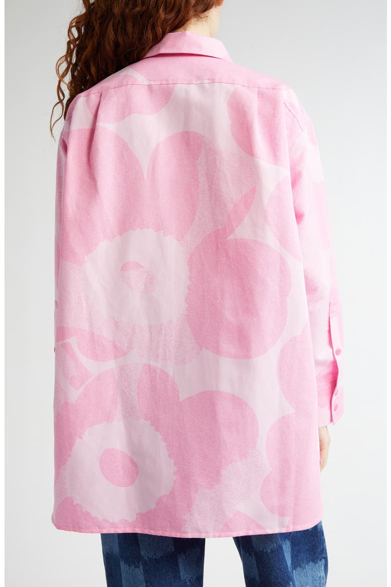 Heitto Unikko Floral Cotton & Linen Button-Up Shirt, Alternate, color, LIGHT PINK/ PINK