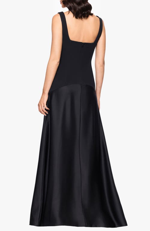 Betsy & Adam Sleeveless A-line Dress In Black