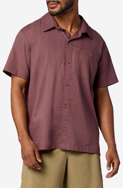 Cedrus Organic Cotton Blend Short Sleeve Button-Up Shirt