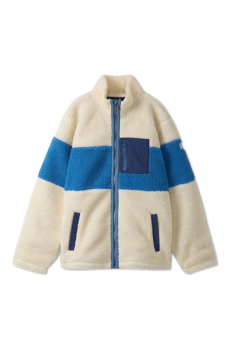 Kids' Colorblock Fleece Zip Jacket, Main, color, WHITE SMOKE