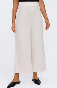 Foxcroft Arlette Wide Leg Crop Crepe Pants