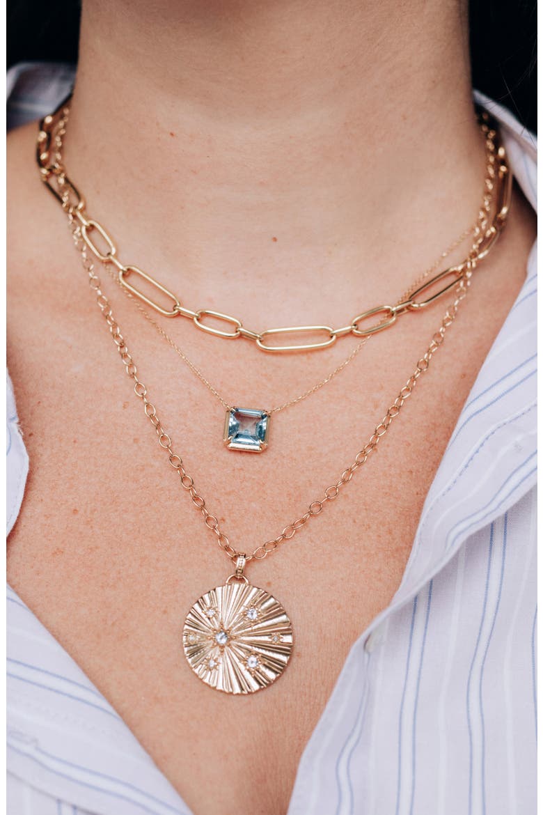 Cléo Carré Daniela Grande Pendant Necklace, Alternate, color, Aquamarine