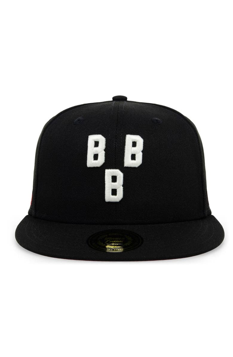RINGS & CRWNS Men's Rings & Crwns Black Birmingham Black Barons Team Fitted Hat, Alternate, color, 