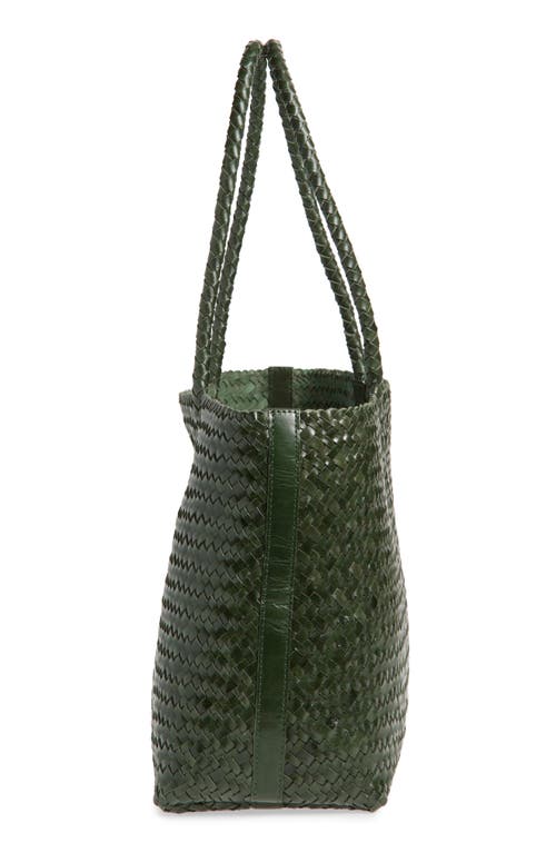 Shop Madewell Handwoven Leather Tote In Summit Green