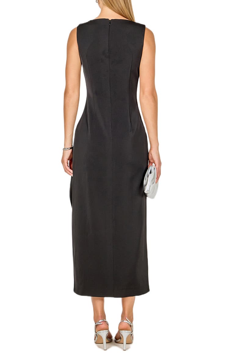 Bow Slit Cocktail Dress, Alternate, color, BLACK