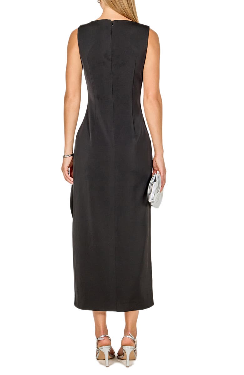 Endless Rose Bow Slit Cocktail Dress, Alternate, color, Black