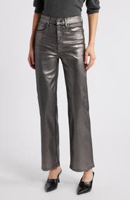 FRAME Le Sleek Straight Leg Coated Jeans