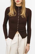 MANGO Mock Neck Cardigan