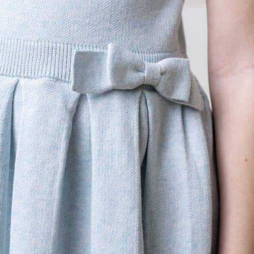 Hope & Henry Girls' Organic Pleated Sweater Dress, Kids In Light Blue Heather