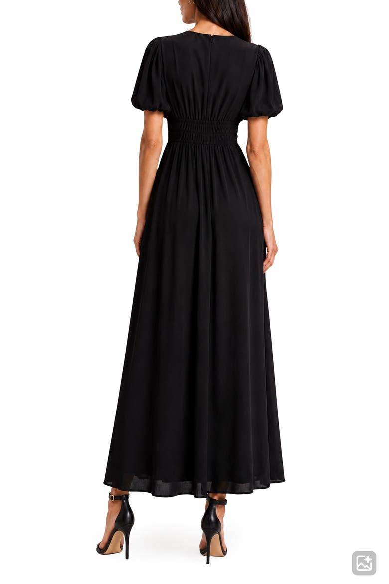 Ophelia Puff Sleeve Maxi Dress, Alternate, color, BLACK