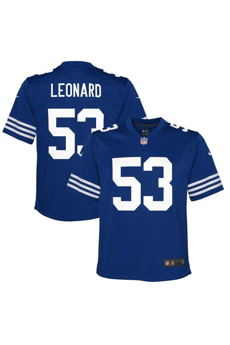 Youth Nike Shaquille Leonard Royal Indianapolis Colts Game Jersey, Alternate, color, Royal