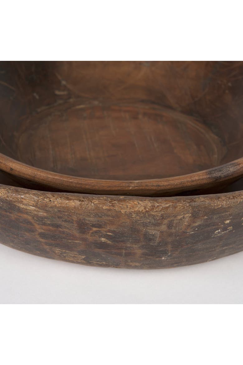 Nikita Set of 2 Reclaimed Wood Bowls, Alternate, color, Brown
