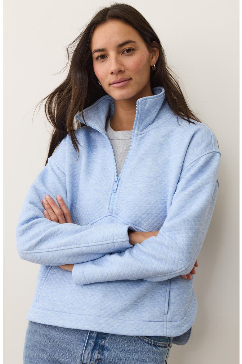 Corbet Quilted Half-Zip Sweatshirt, Alternate, color, SOFT CHAMBRAY