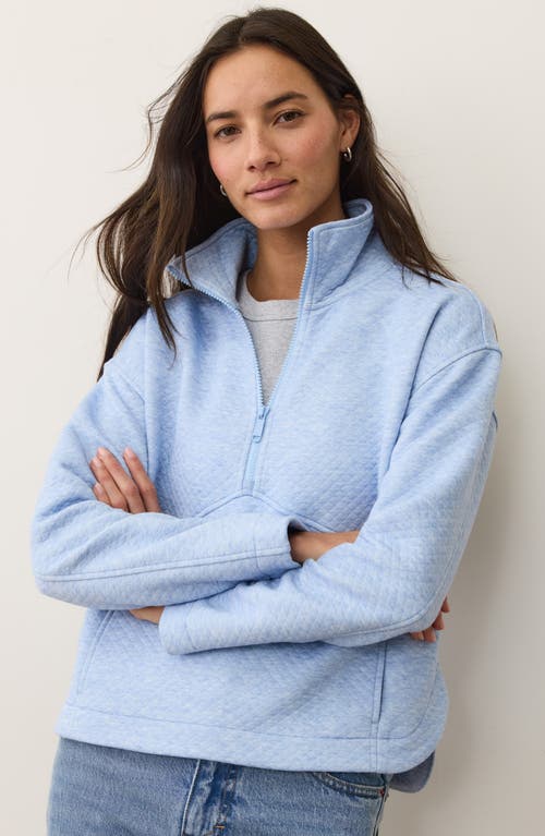 Marine Layer Corbet Quilted Half-zip Sweatshirt In Blue