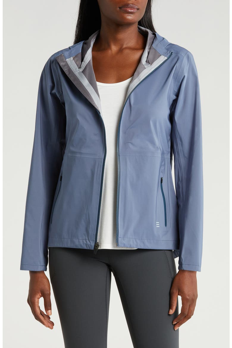 Cloudshield Waterproof Hooded Rain Jacket, Main, color, HERON BLUE