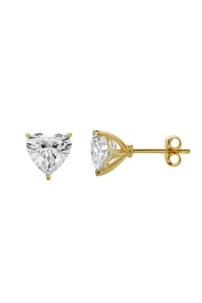 Elaria 14K Lab Grown Heart Solitaire Diamond Earrings - 1.60 Cts, Alternate, color, 14K Yellow Gold