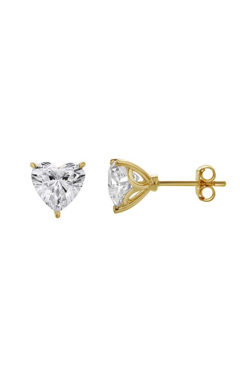 LuvMyJewelry Elaria 14K Lab Grown Heart Solitaire Diamond Earrings - 1.60 Cts, Alternate, color, 14K Yellow Gold