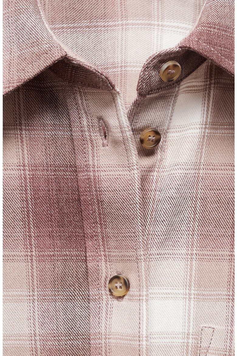 Plaid Cotton Blend Flannel Button-Up Shirt, Alternate, color, RED