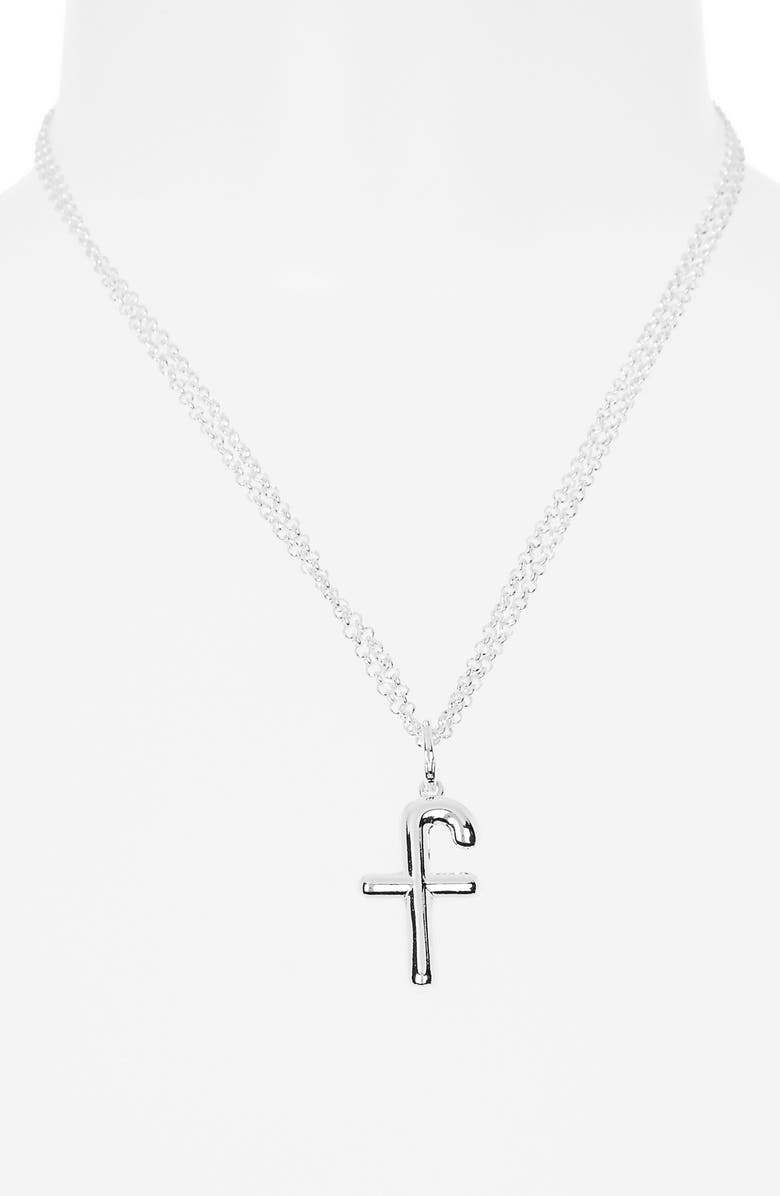 Leith Lowercase Initial Bubble Pendant Necklace, Alternate, color, F- Silver