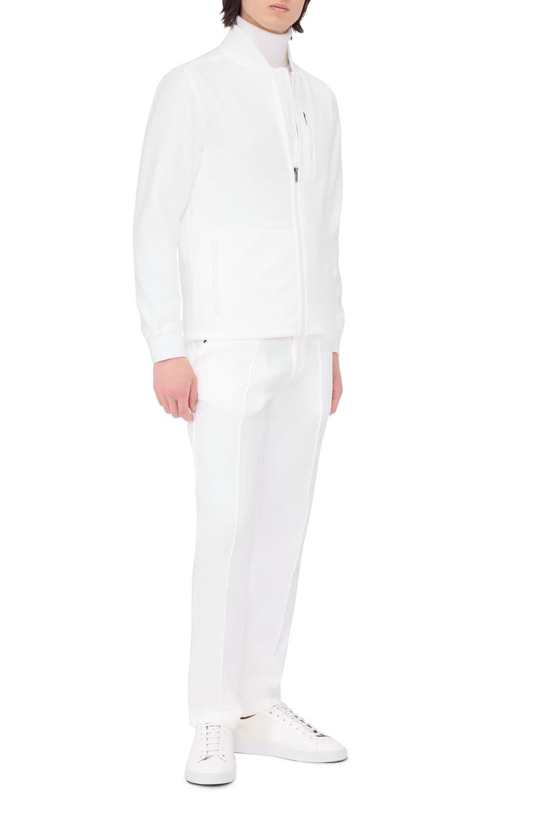 Bugatchi Knit Blouson Jacket, Alternate, color, Chalk