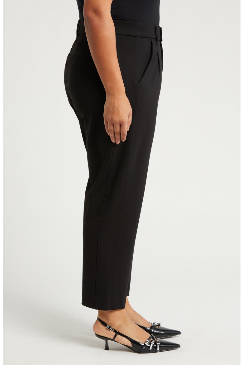 'Ab'Solution Skyrise Pleated Ankle Straight Leg Pants, Alternate, color, BLACK