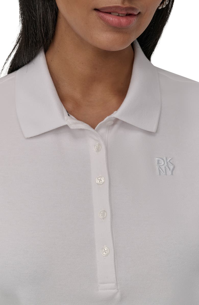DKNY Jeans Sleeveless Crop Knit Polo, Alternate, color, White