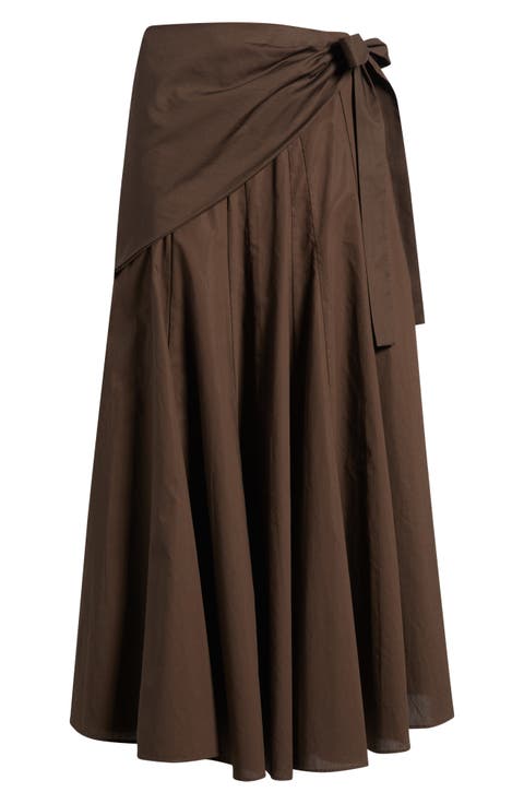 Falda Milos Faux Wrap Cotton Skirt