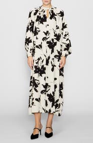 MELLODAY Floral Print Long Sleeve Maxi Dress