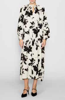 MELLODAY Floral Print Long Sleeve Maxi Dress