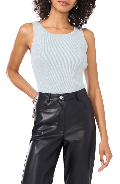 Metallic Rib Sleeveless Sweater