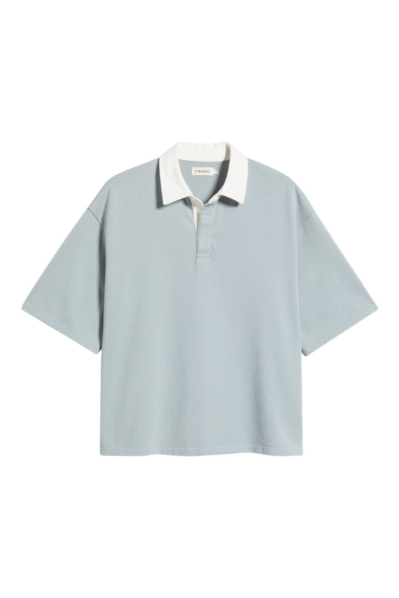 Cotton Half Placket Rugby Polo, Alternate, color, BLUE GREY