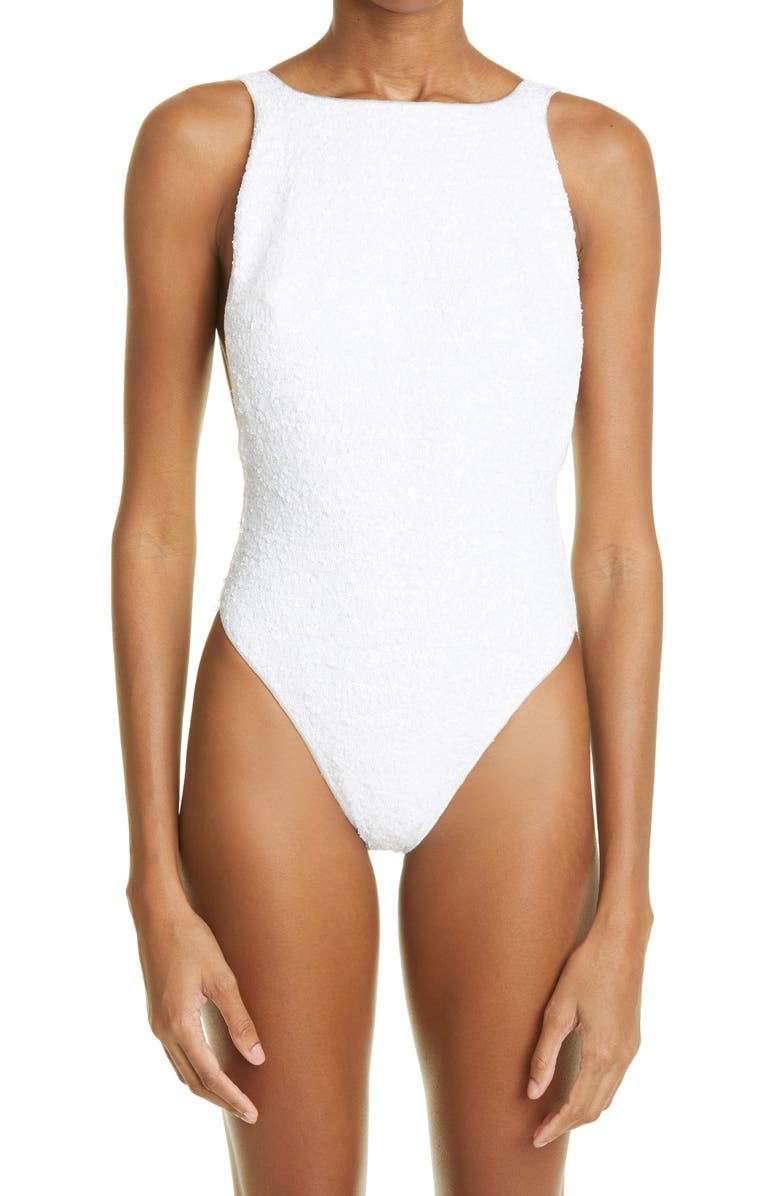 Oséree Sequin One-Piece Swimsuit, Main, color,