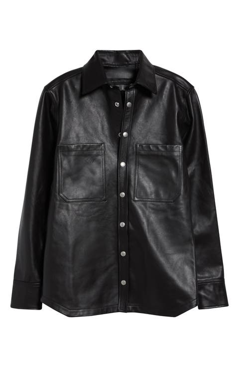 Stabb Leather Shirt Jacket