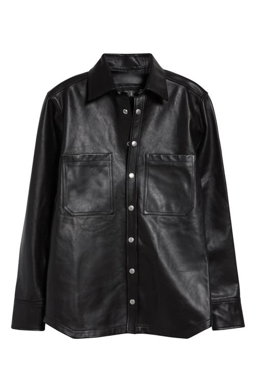 Jkeefer Stabb Leather Shirt Jacket In Black