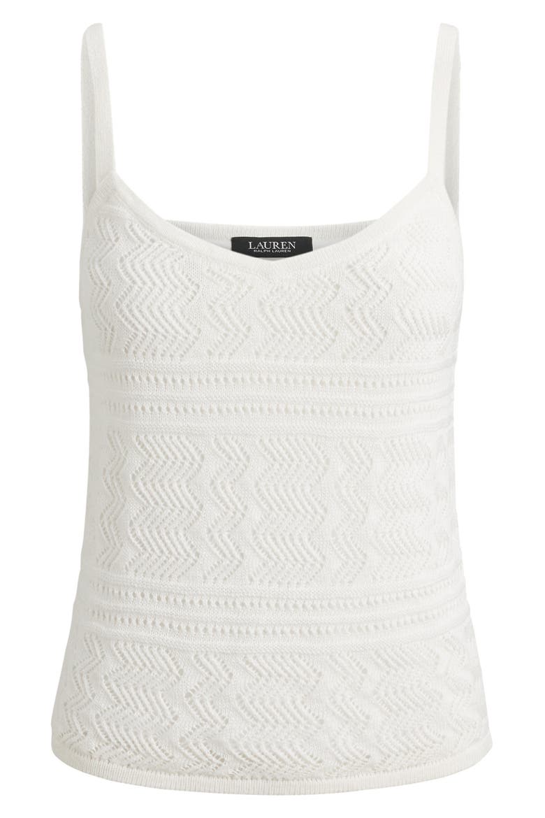 Mixed Stitch Linen & Cotton Sweater Tank, Alternate, color, WHITE