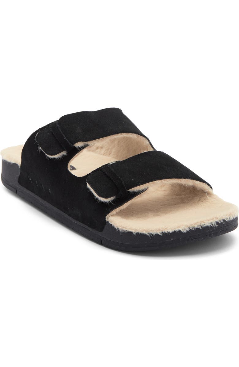 Reef Ojai Two Bar Cozy Faux Shearling Lined Slide Sandal, Main, color,
