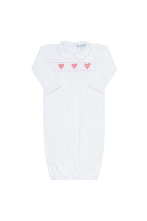 Heart Smocked Gown - Baby