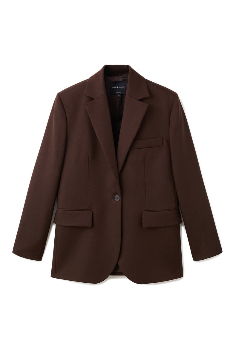 Selection Oversize Wool Blazer, Alternate, color, BROWN